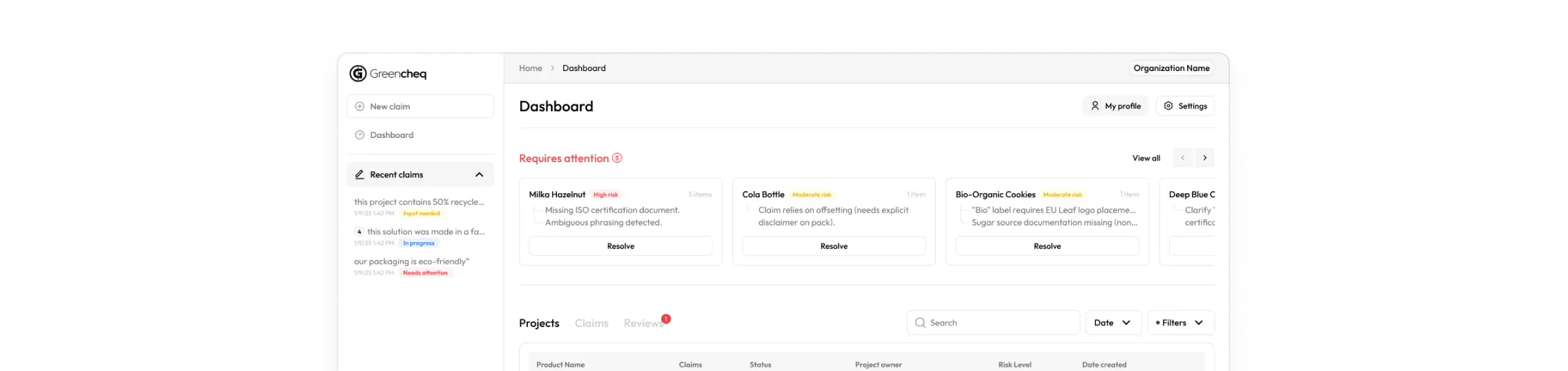 Internal Claim Dashboard